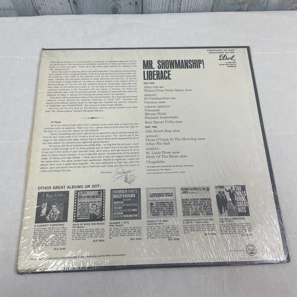 1963 Liberace Mr Showmanship Dot Records DLP 3547 Ultra Hi Fi Vinyl Record Album - Picture 2 of 2